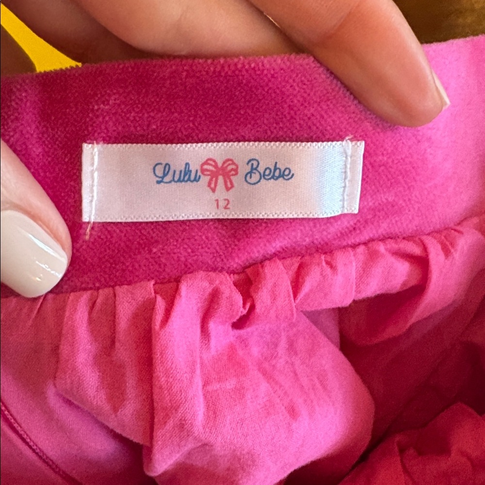 LuLu BeBe Girls Velvet Party Skirt - Pink - Picture 8 of 9